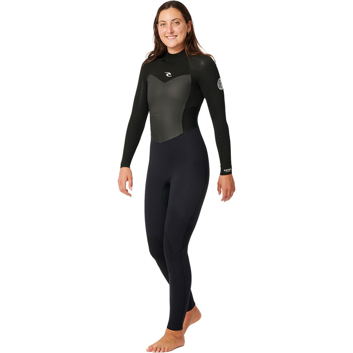 2024 Rip Curl Womens Omega 4/3mm Back Zip Wetsuit 156WFS - Black